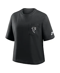 Nike Women's Black Atlanta Falcons Rewind Pocket Boxy T-Shirt