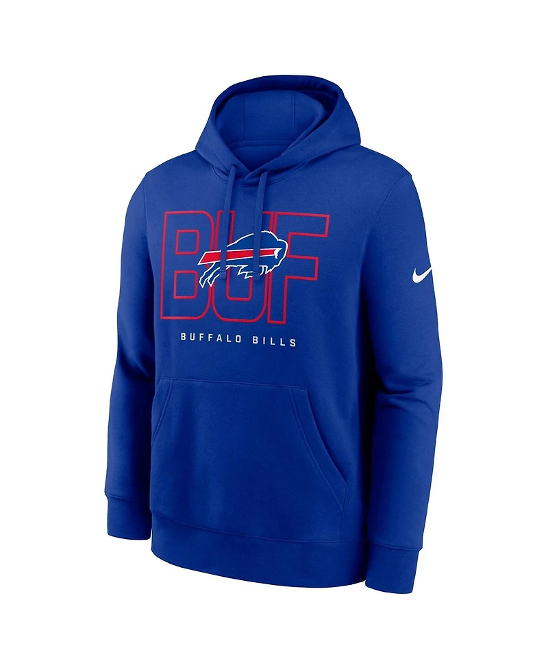 Nike Men's Royal Buffalo Bills Busted Play Club Fleece Pullover Hoodie