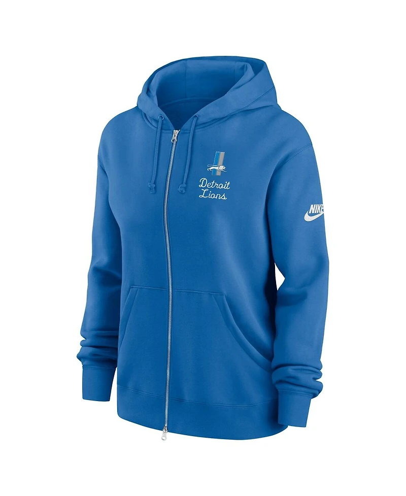 Nike Women's Blue Detroit Lions Phoenix Rewind Full-Zip Hoodie