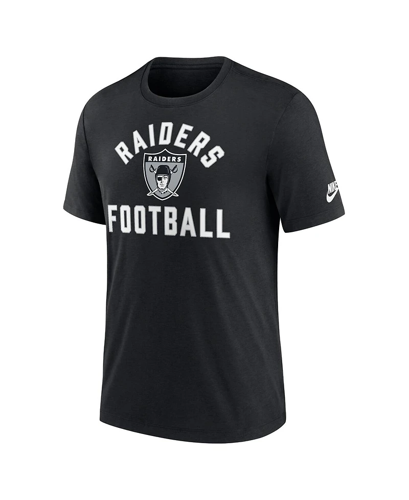 Nike Men's Black Las Vegas Raiders Favorable Timeline Tri-Blend T-Shirt
