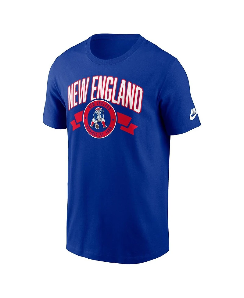 Nike Men's Royal New England Patriots Rewind Front and Back Hit Essential T-Shirt