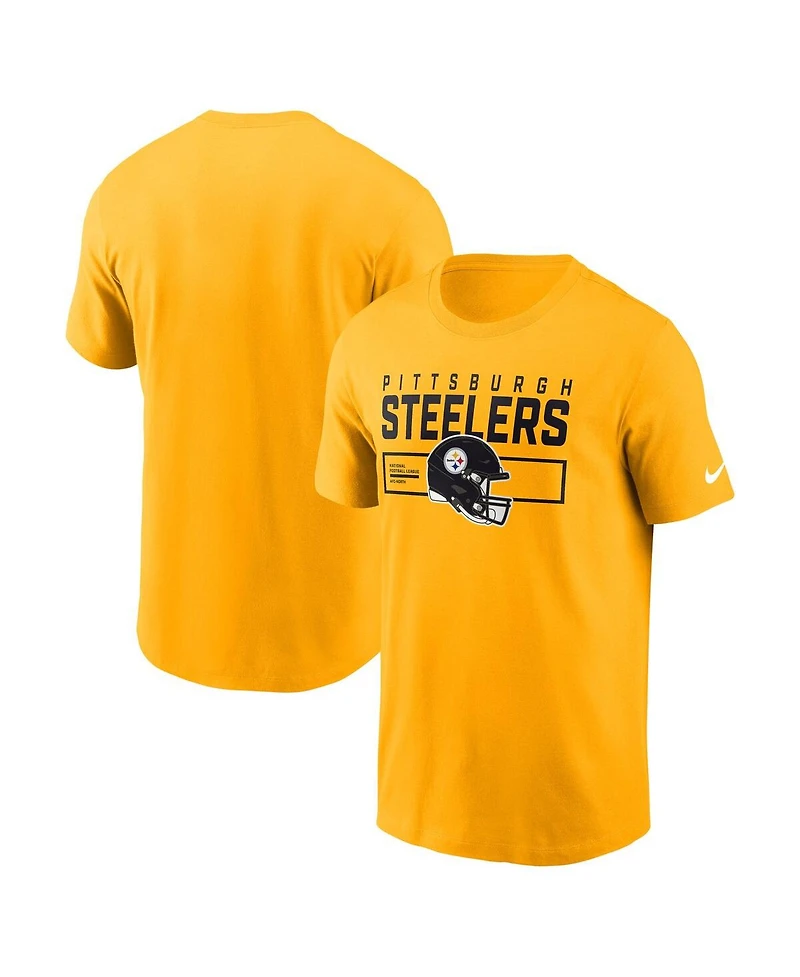 Nike Men's Gold Pittsburgh Steelers Primetime Helmet Essential T-Shirt