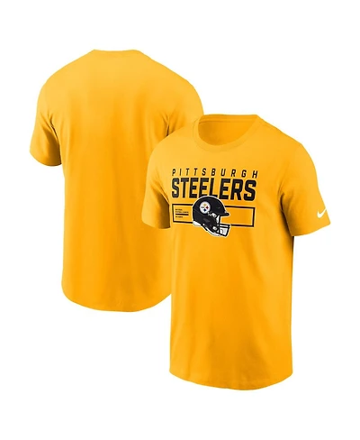 Nike Men's Gold Pittsburgh Steelers Primetime Helmet Essential T-Shirt