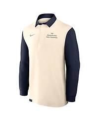 Nike Men's Tan/Navy Penn State Nittany Lions Rugby Long Sleeve Shirt