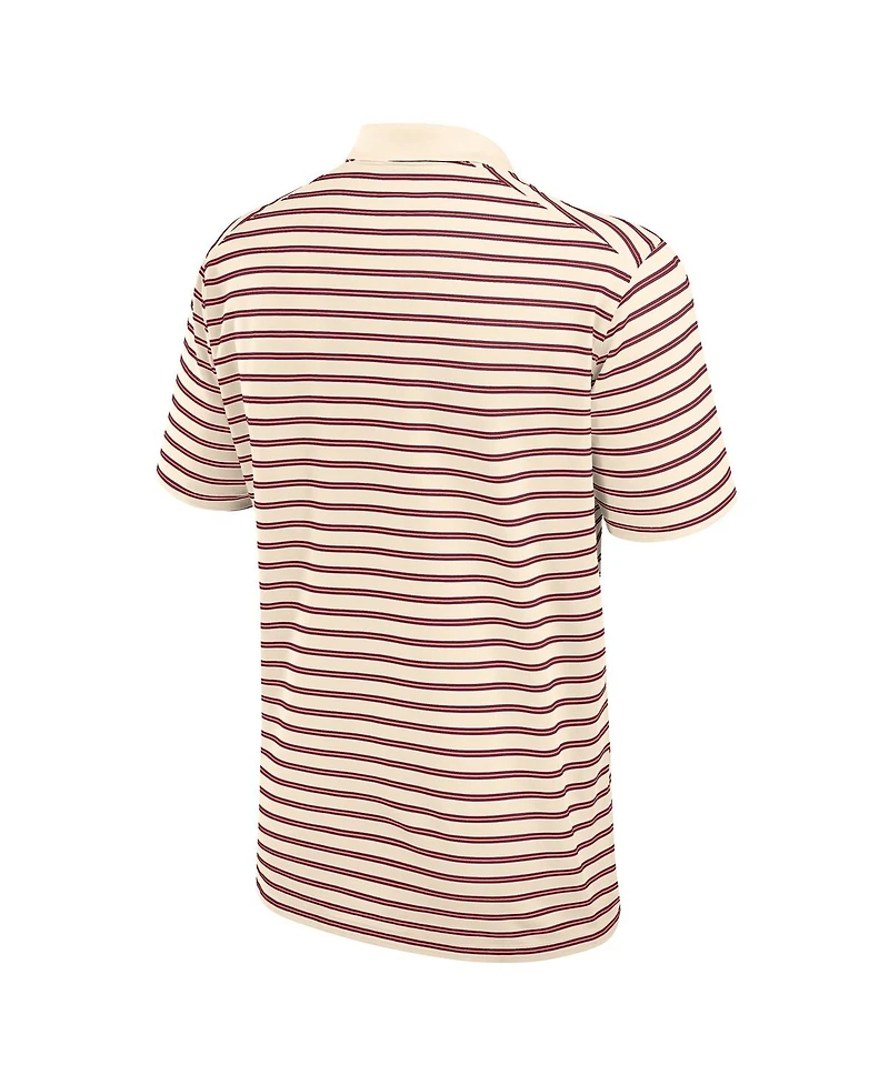 Nike Men's Cream Florida State Seminoles Solid Foundation Striped Performance Polo Shirt