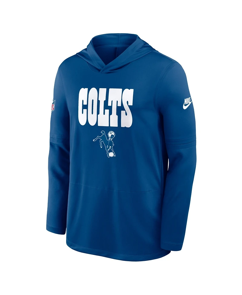 Nike Men's Royal Indianapolis Colts Alt Pack Pass Accuracy Performance Long Sleeve Hoodie T-Shirt