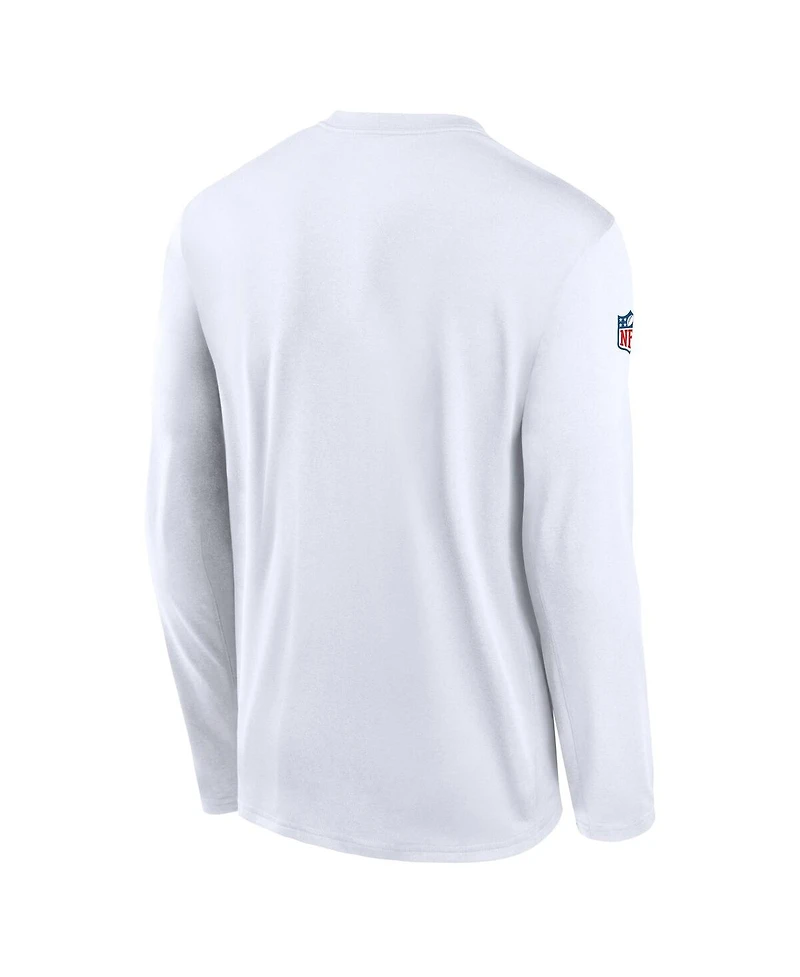 Nike Men's White New York Jets Legend Small Logo Performance Long Sleeve T-Shirt
