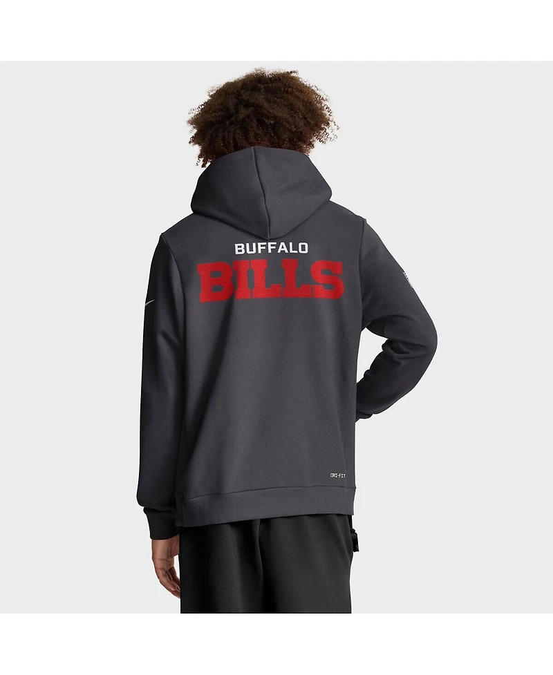 Nike Men's Anthracite Buffalo Bills Sideline Initial Home Performance Pullover Hoodie