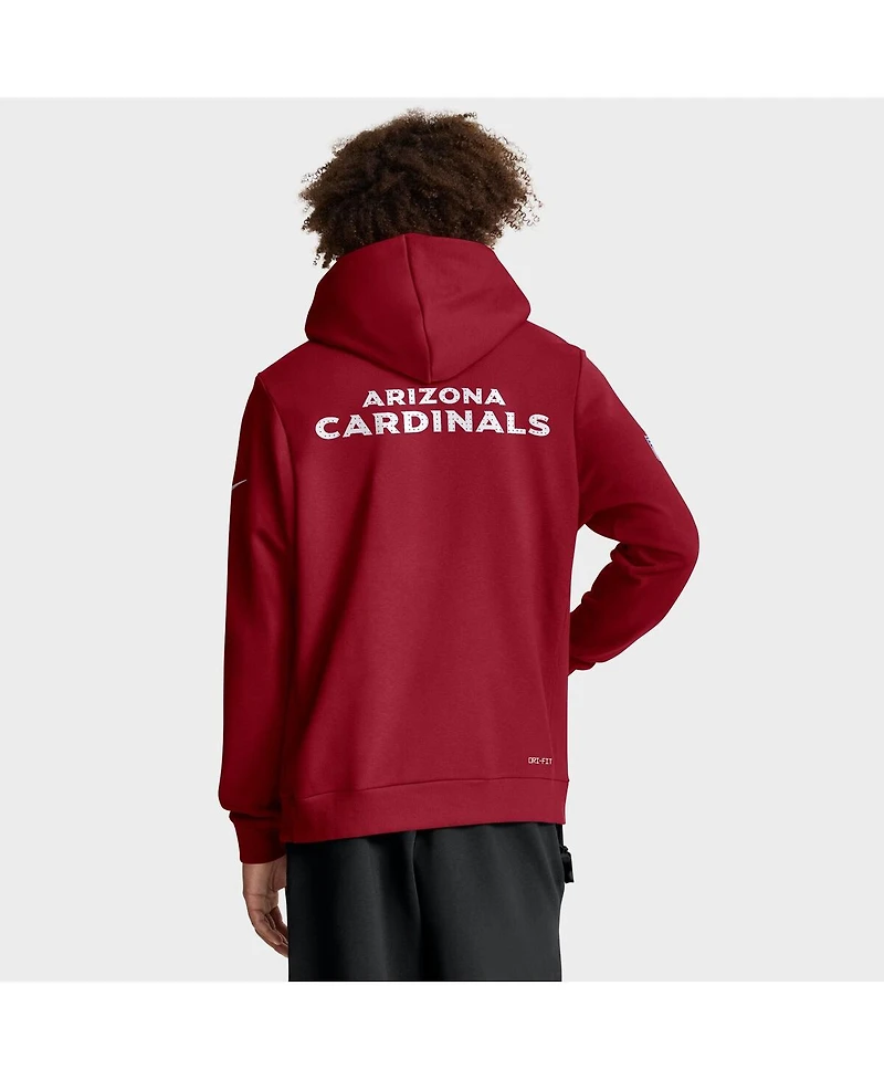 Nike Men's Cardinal Arizona Cardinals Sideline Initial Home Performance Pullover Hoodie