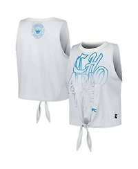 The Wild Collective Women's White Charlotte Fc Twist-Tie Tank Top