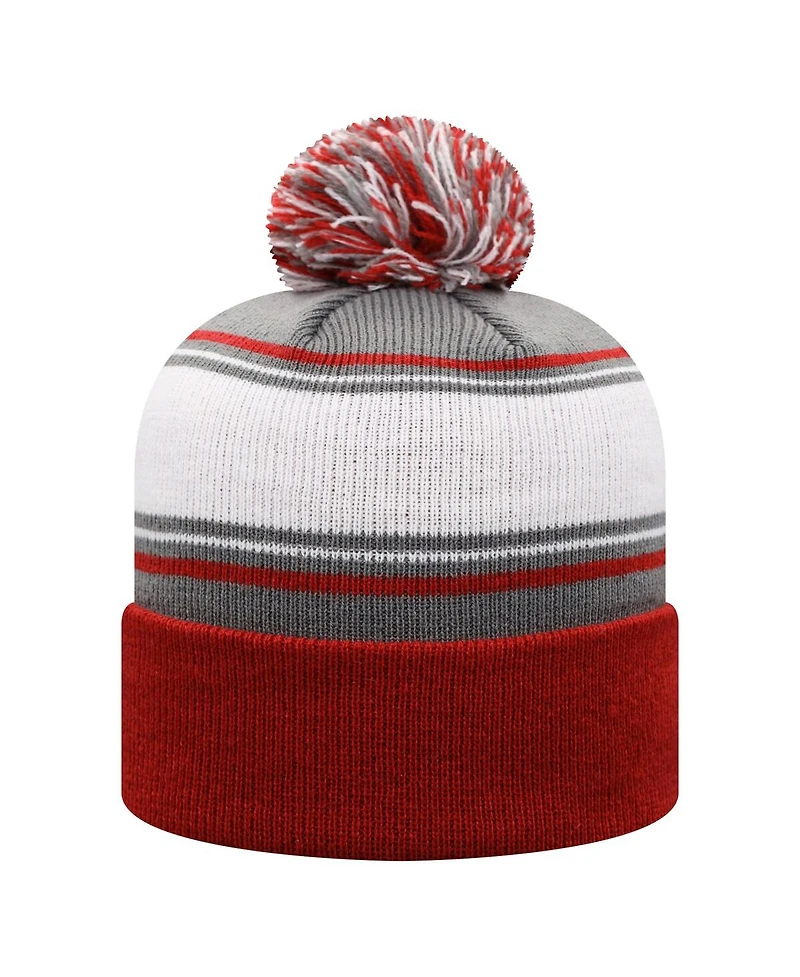 Top of the World Men's Crimson Oklahoma Sooners Ambient Cuffed with Pom Knit Hat