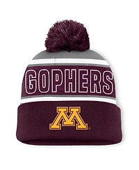 Top of the World Men's Maroon Minnesota Golden Gophers Two-Tone Cuffed with Pom Knit Hat