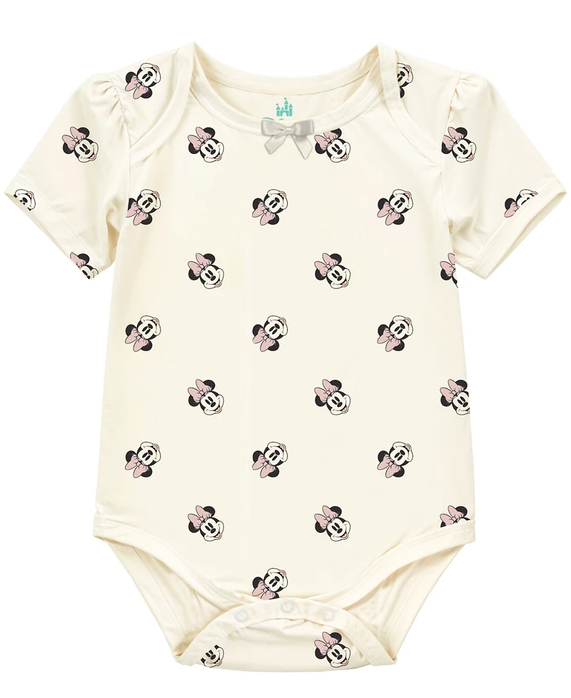 Disney Baby Girls 3-Pack Minnie Mouse Short Sleeve Bodysuit