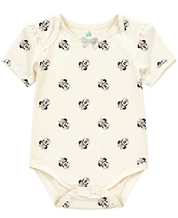 Disney Baby Girls 3-Pack Minnie Mouse Short Sleeve Bodysuit