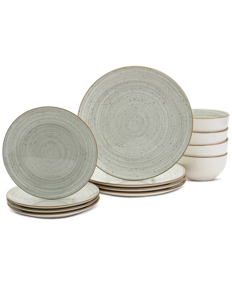 Haven Speckled Farmhouse Sage 12 Pc. Dinnerware Set, Service for 4