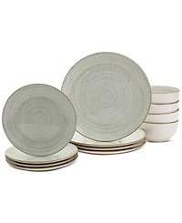 Haven Speckled Farmhouse Sage 12 Pc. Dinnerware Set, Service for 4