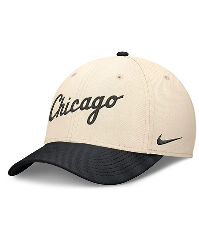 Nike Men's Natural/Black Chicago White Sox Statement Rise Performance Flex Hat