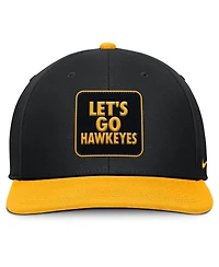 Nike Men's Black/Gold Iowa Hawkeyes 2025 Sideline Campus Pro Local Snapback Hat