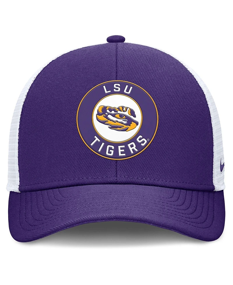 Nike Men's Purple/White Lsu Tigers Rise Primetime Performance Trucker Adjustable Hat