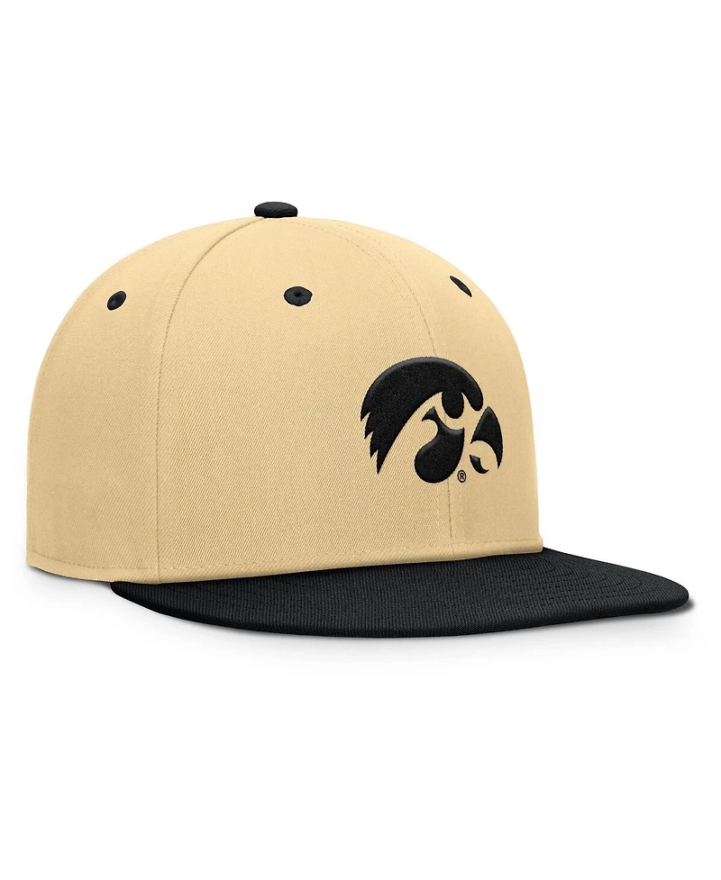 Fanatics Men's Khaki/Black Iowa Hawkeyes Balance Fitted Hat