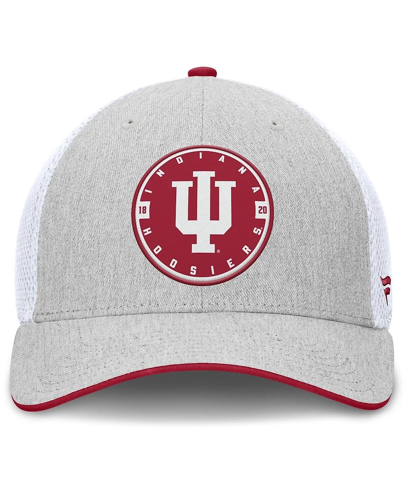 Fanatics Men's Heather Gray/White Indiana Hoosiers Trigger Flex Hat