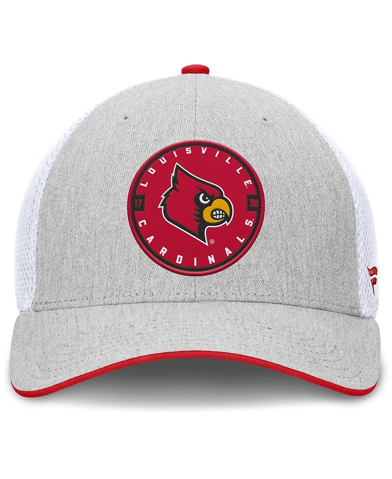 Fanatics Men's Heather Gray/White Louisville Cardinals Trigger Flex Hat