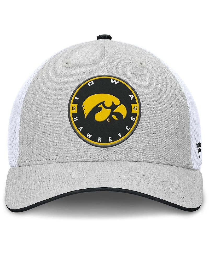 Fanatics Men's Heather Gray/White Iowa Hawkeyes Trigger Flex Hat