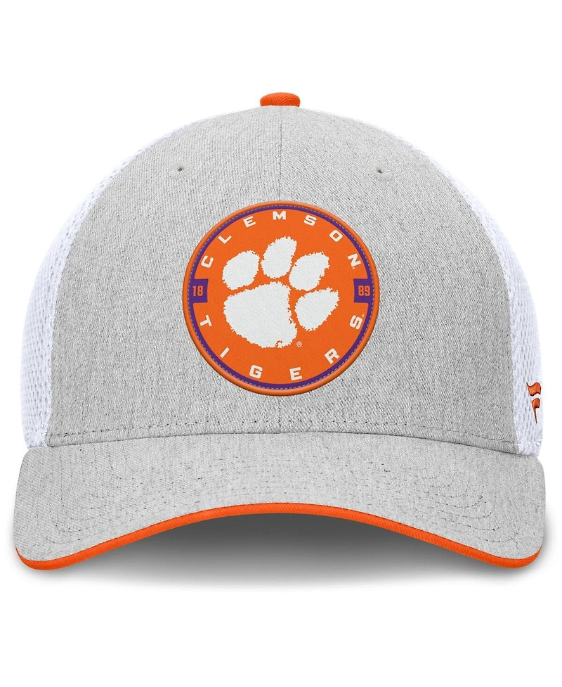 Fanatics Men's Heather Gray/White Clemson Tigers Trigger Flex Hat
