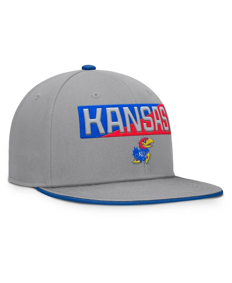 Fanatics Men's Gray Kansas Jayhawks Duo Snapback Hat