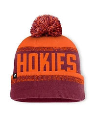 Fanatics Men's Maroon/Orange Virginia Tech Hokies Thrive Cuffed Knit with Pom Hat