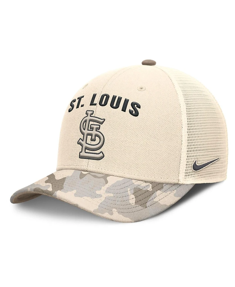Nike Men's Natural St. Louis Cardinals Camo Natural Pack Rise Adjustable Trucker Hat