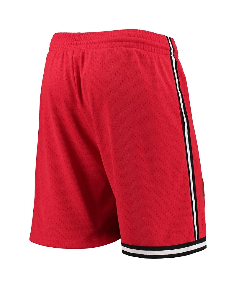 Mitchell & Ness Men's Red Miami Heat 1996-97 Hardwood Classics Swingman Shorts