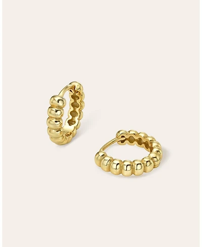 Zoe Lev Thick Beaded Huggie Earrings