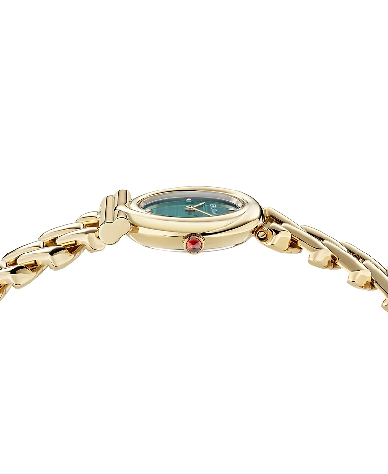 Ferragamo Women's Swiss Gancini Twisted Chain Gold Ion Plated Bracelet Watch 28mm