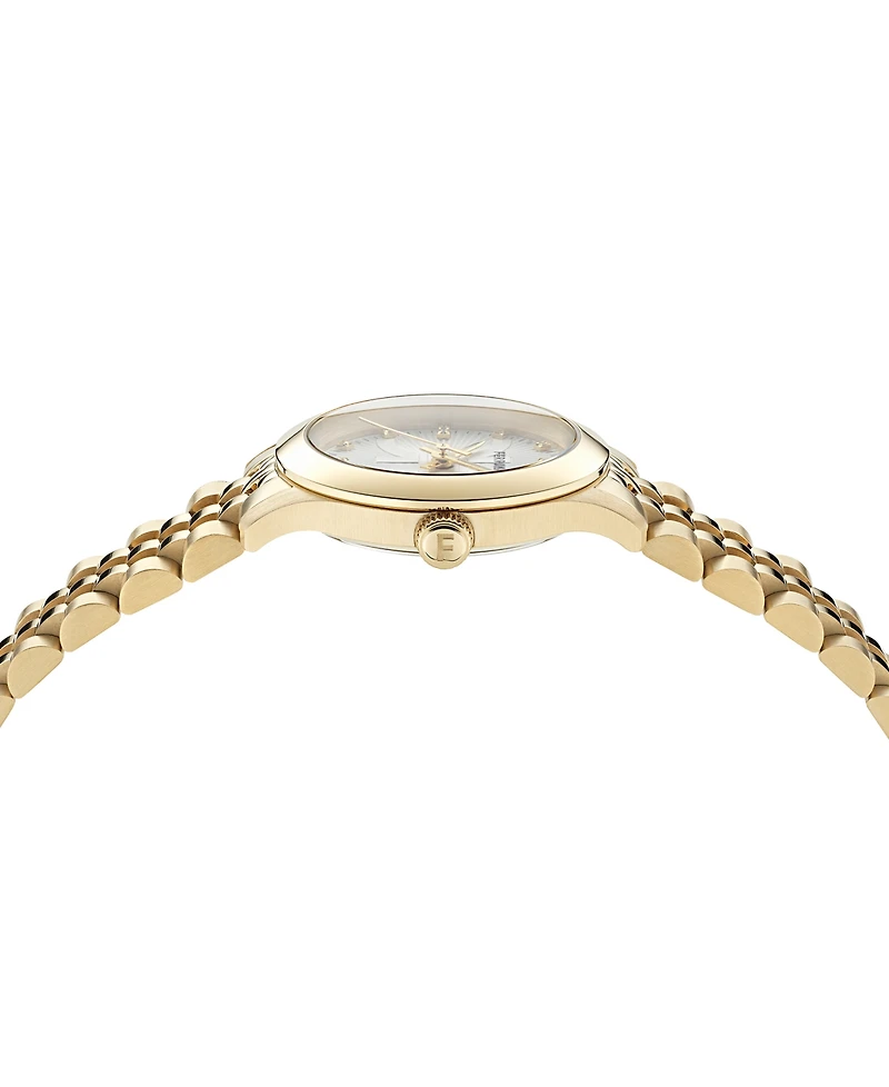 Ferragamo Women's Swiss Duo Diamond (1/20 ct. t.w.) Gold Ion Plated Bracelet Watch 28mm