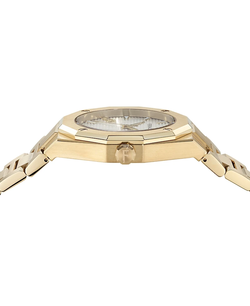 Ferragamo Men's Swiss Edge Gold Ion Plated Bracelet Watch 40mm