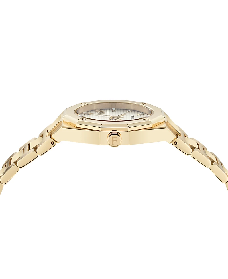 Ferragamo Women's Swiss Edge Gold Ion Plated Bracelet Watch 34mm
