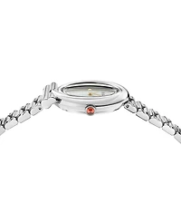 Gancini Twisted Women's Stainless Steel Case Pink Mother of Pearl Bracelet Watch 32MM