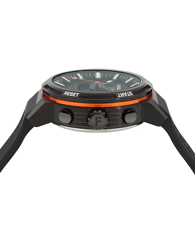 Ferragamo Men's Swiss Analog-Digital Sport Anadigit Black Silicone Strap Watch 43mm