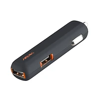 Ventev 24W Ultrafast Usb A Dual Mini Car Charger and Usb A to Micro Usb Cable-Gray