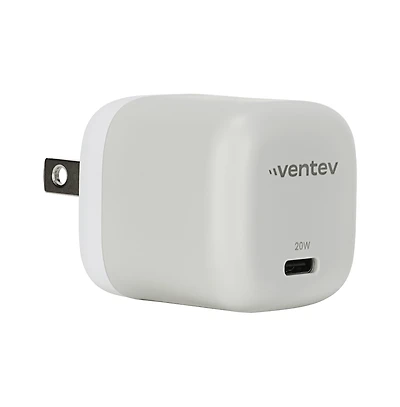 Ventev 20W Ultrafast Usb C Universal Mini Wall Charger and Usb C to Apple Lightning Cable-Gray