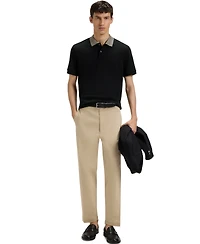 Boss by Hugo Men's Patterned Collar Pima-Cotton Polo Shirt