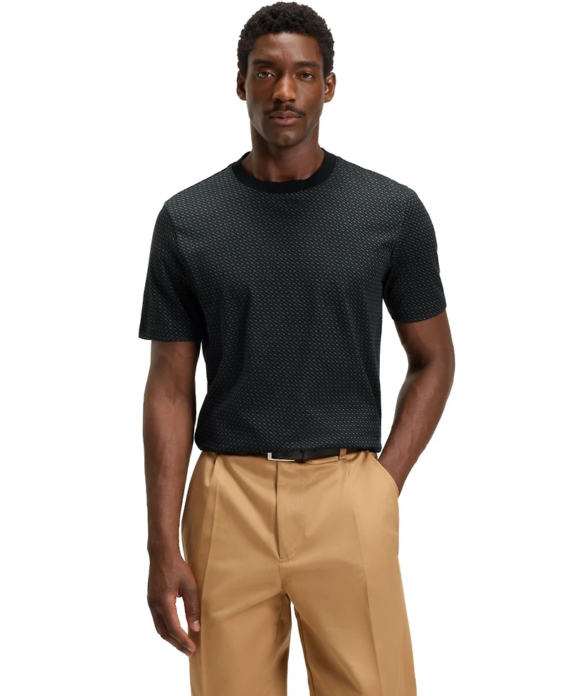 Boss by Hugo Men's Mercerized-Cotton Monogram T-Shirt