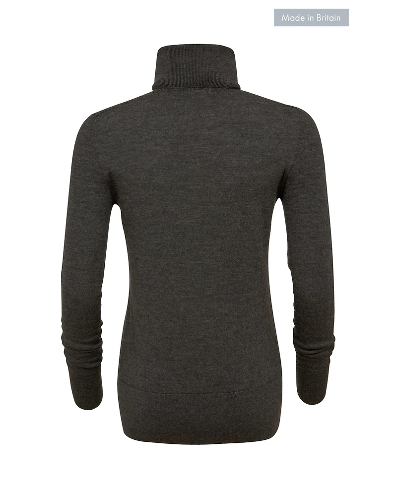 Celtic & Co. Women's Merino Roll Neck Fitted Sweater