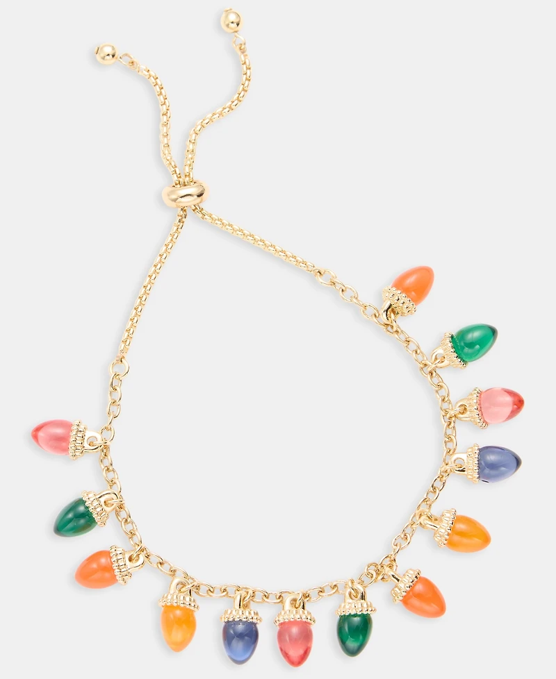 Gold-Tone Multicolor Lights Adjustable Bracelet