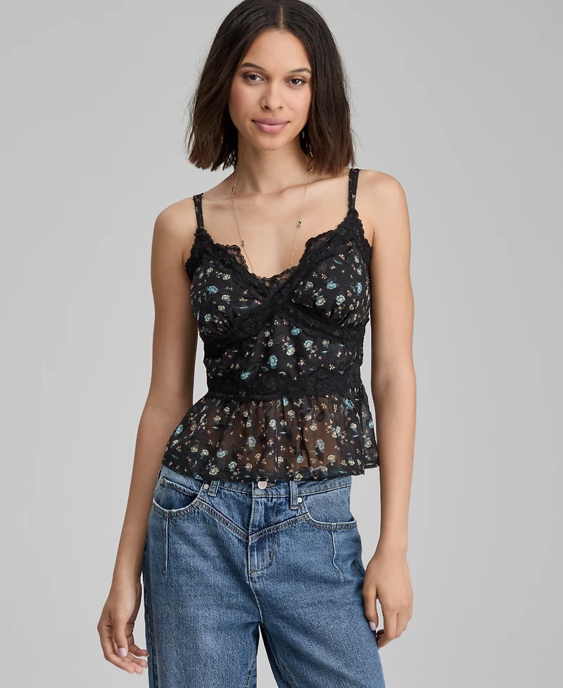 And Now This Women's Lace-Trim Tie-Back Tank, Macy's Exclusive