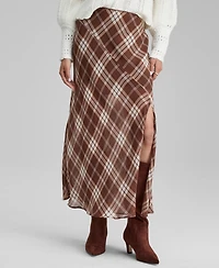 And Now This Women's Plaid Bias-Cut Slip Skirt, Macy's Exclusive
