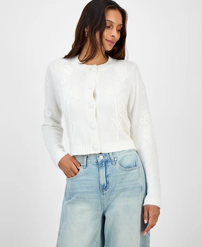And Now This Women's Soutache-Trim Cropped Cardigan, Macy's Exclusive