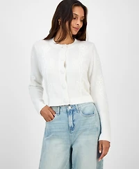 And Now This Women's Soutache-Trim Cropped Cardigan, Macy's Exclusive