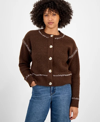 And Now This Women's Whip Stitch Button-Front Cardigan, Macy's Exclusive